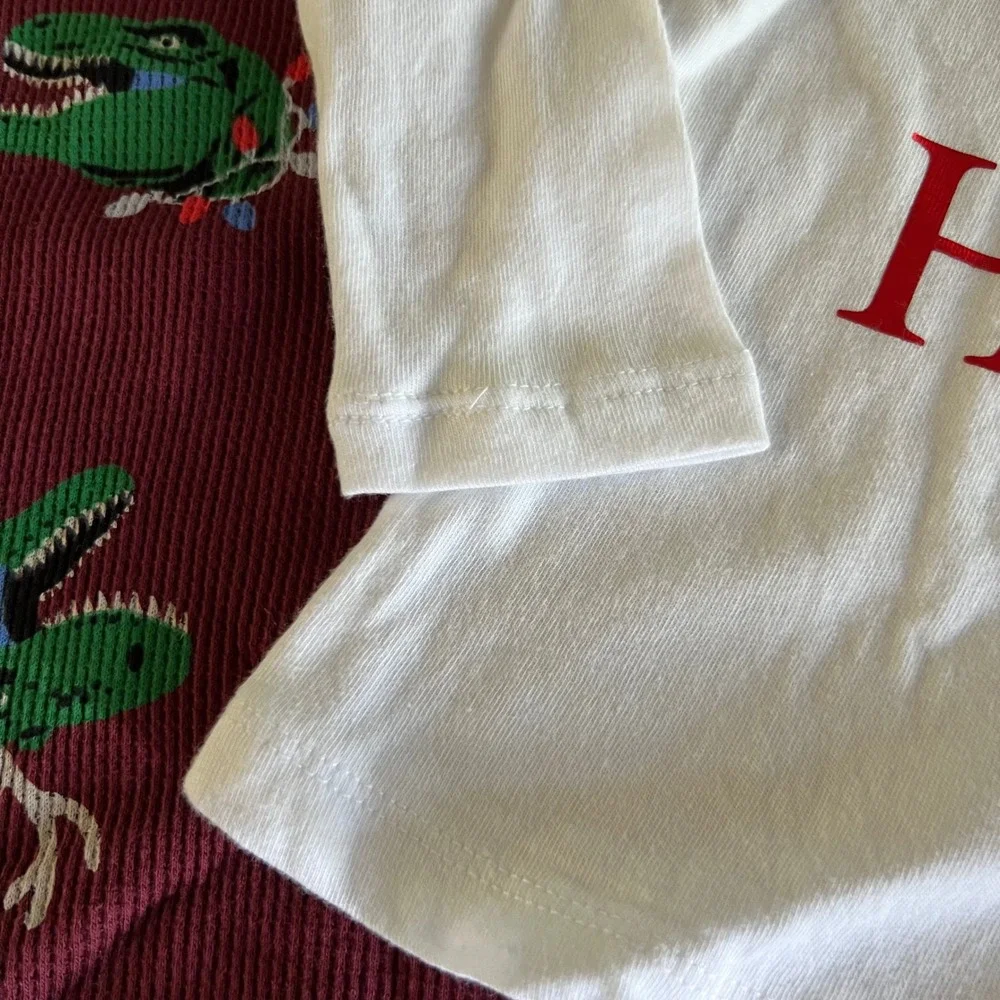 NEW Old Navy Boy 2T Christmas Shirt LOT Dinosaur Waffle Knit Santa Little Helper